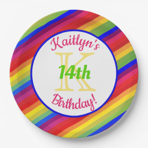Assiettes En Carton Bright Fiesta Anniversaire