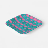 Assiettes En Carton Bright Flamingo Patch | Ajouter votre 2 initial (Angulaire)