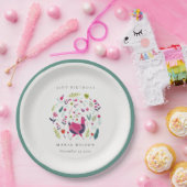 Assiettes En Carton Bright Folal Farm Oiseau Floral N'Importe Quel Âge (Fête)