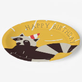 Assiettes En Carton Bright Funky Joyeux Anniversaire Raccoon Plaque pa (Angle)