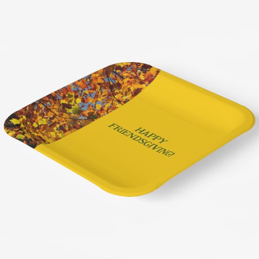 Assiettes En Carton Bright Gold Feuilles Thanksgiving Friendsgiving (Angulaire)