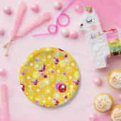Assiettes En Carton Bright jaune enfants amusants bulles cercles d'ann (Fête)
