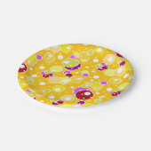 Assiettes En Carton Bright jaune enfants amusants bulles cercles d'ann (Angle)