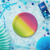 Assiettes En Carton Bright neon fluorescent dégradé arc-en-ciel ombre (Fête)