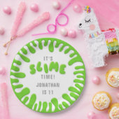 Assiettes En Carton Bright neon green slime party (Fête)