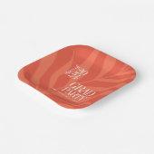 Assiettes En Carton Bright Orange Simple Grad Party avec nom (Angulaire)