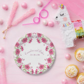 Assiettes En Carton Bright Pink Rose Wedding (Fête)