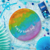 Assiettes En Carton Bright Rainbow Happy Birthday Plates (Fête)