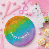 Assiettes En Carton Bright Rainbow Happy Birthday Plates (Fête)