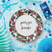 Assiettes En Carton Bright red flowers (Fête)