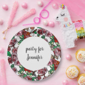 Assiettes En Carton Bright red flowers (Fête)