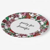 Assiettes En Carton Bright red flowers (Angle)