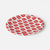 Assiettes En Carton Bright Red Lipstick Motif (Angle)