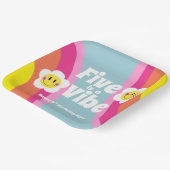 Assiettes En Carton Bright Smiley Five est une plaque Vibe Party (Angulaire)