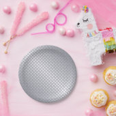 Assiettes En Carton Bright Steel Diamate Plate Look (Fête)