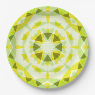 Assiettes En Carton Bright Yellow Green Star Baby shower de révélation