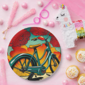 Assiettes En Carton Brillance vélo (Fête)