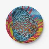 Assiettes En Carton Brillant poisson tropical II (Devant)