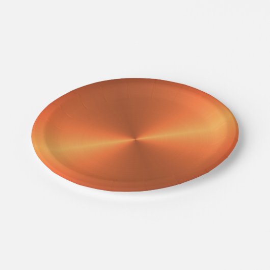 Assiettes En Carton Brillant rouille orange (Angle)