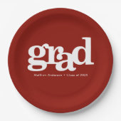 Assiettes En Carton Brique rouge brique audacieuse typographie simple  (Devant)