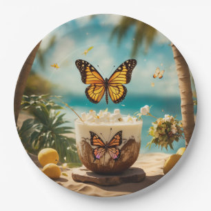 Assiettes En Carton "Brise papillon : Embrassez la légèreté de l'été"