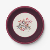 Assiettes En Carton Brisée botanique Bourgogne (Devant)