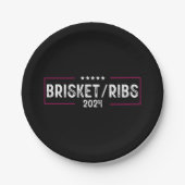 Assiettes En Carton Brisket Ribs 2024 Barbecue Élection politique (Devant)