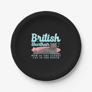 Assiettes En Carton British Shorthair Mom Propriétaire de chats