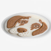 Assiettes En Carton Brittany Spaniel Chien 3D Inspiré (Angle)