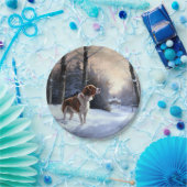 Assiettes En Carton Brittany Spaniel Laissez Neige Noël (Fête)
