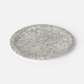 Assiettes En Carton brocade en dentelle blanche élégante (Angle)