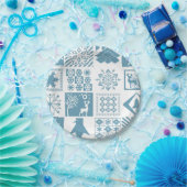 Assiettes En Carton Brochure en patchwork hivernal de Noël (Fête)