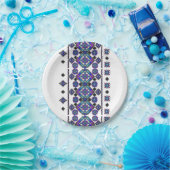 Assiettes En Carton Broderie bleue (Fête)