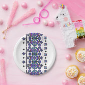 Assiettes En Carton Broderie bleue (Fête)