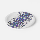 Assiettes En Carton Broderie bleue (Angle)