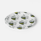 Assiettes En Carton Broderie Imprimer Baby shower d'abeille mignonne (Angle)