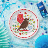 Assiettes En Carton broderie Inséparable (Fête)