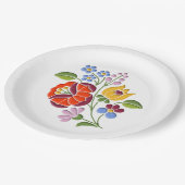 Assiettes En Carton Broderie Kalocsa - Motif d'art populaire hongrois (Angle)