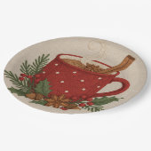 Assiettes En Carton Broderie rustique cacao de Noël Mug Cinnamon (Angle)