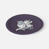 Assiettes En Carton Brosse à lait - Chats à couchage mignon (Angle)