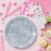 Assiettes En Carton Brosse moderne couleur bleu foncé (Fête)