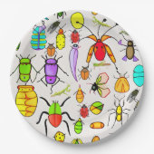 Assiettes En Carton Brouilles et insectes étranges (Devant)