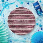 Assiettes En Carton Brousse rose Bourgogne rouge Parties scintillant r (Fête)