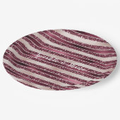Assiettes En Carton Brousse rose Bourgogne rouge Parties scintillant r (Angle)