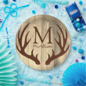 Assiettes En Carton Brow Deer Antlers Rustique Bois ancien (Fête)