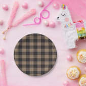 Assiettes En Carton Brown Black En vichy Buffalo Plaid Farming (Fête)