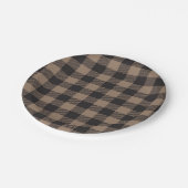 Assiettes En Carton Brown Black En vichy Buffalo Plaid Farming (Angle)