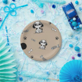 Assiettes En Carton Brown & Black Fish Bones Chien Chien Chien Chien C (Fête)