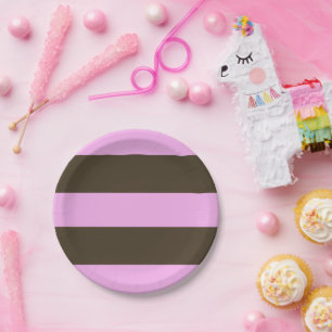 Assiettes En Carton Brown blanc rose et chocolat par STaylor