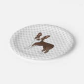 Assiettes En Carton Brown Boston Terrier mignon caricature Chien et pa (Angle)